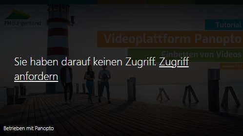 Fehlerbild Panopto kein Zugriff auf die Videos